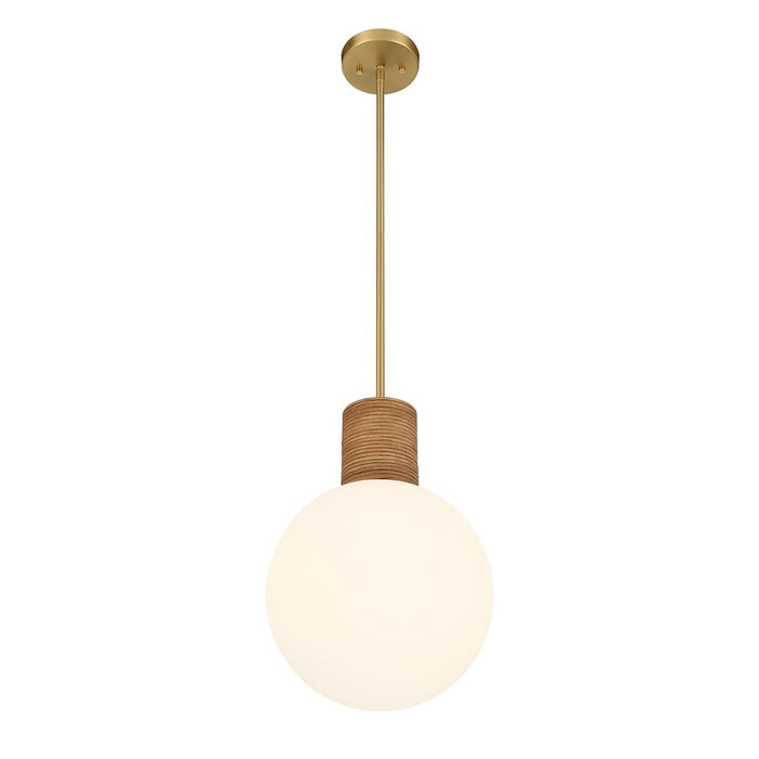 Savoy House Jarrell 1 Lt Pendant, White Opal, Warm Brass