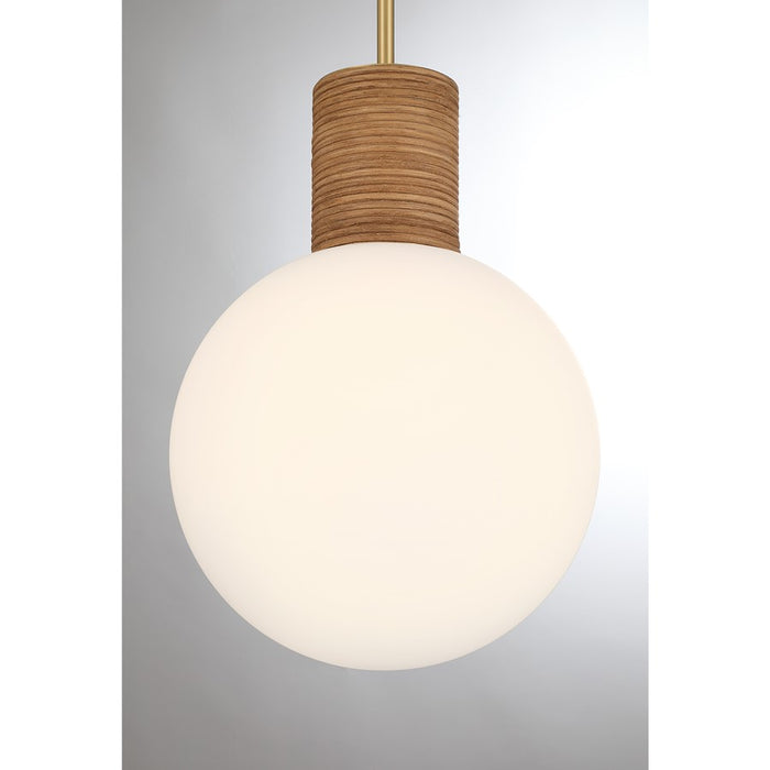 Savoy House Jarrell 1 Lt Pendant, White Opal, Warm Brass