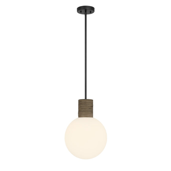 Savoy House Jarrell 1 Lt Pendant, White Opal, Matte Black - 7-4082-1-89