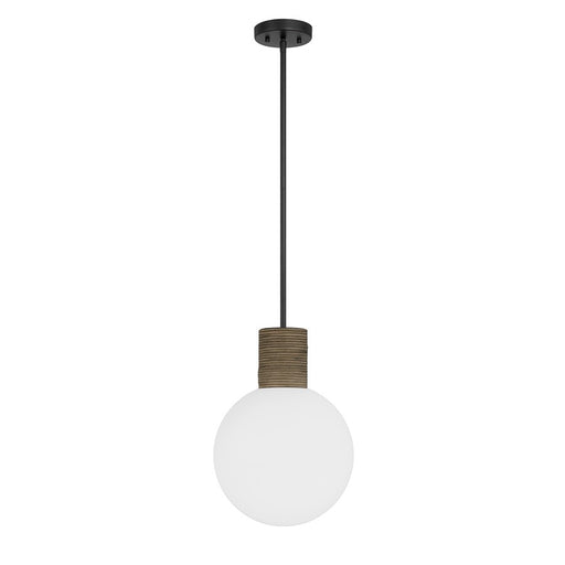 Savoy House Jarrell 1 Lt Pendant, White Opal, Matte Black