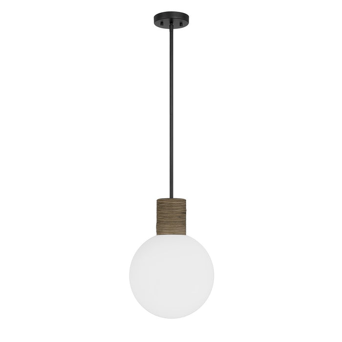 Savoy House Jarrell 1 Lt Pendant, White Opal, Matte Black