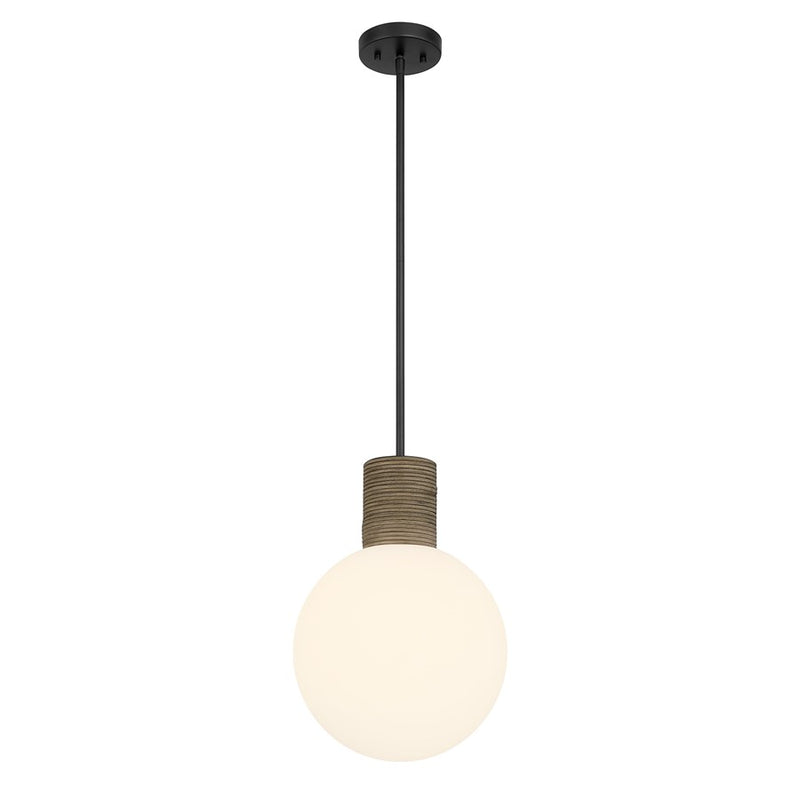 Savoy House Jarrell 1 Lt Pendant, White Opal, Matte Black