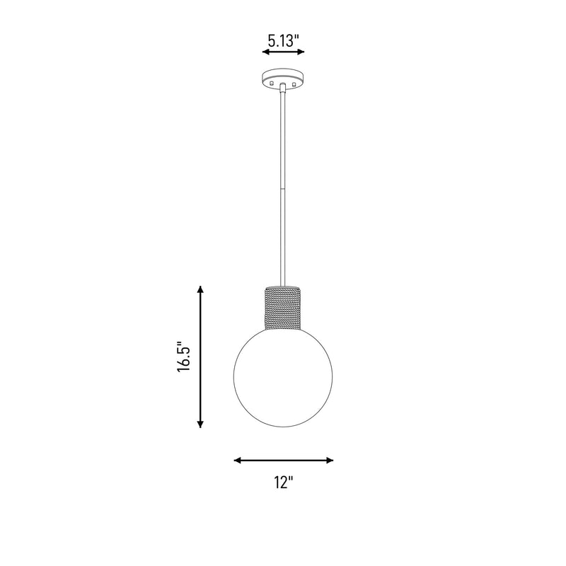 Savoy House Jarrell 1 Lt Pendant, White Opal, Matte Black