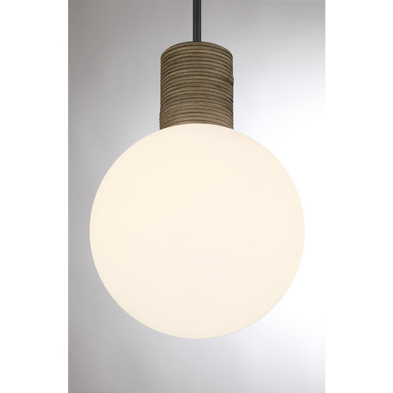 Savoy House Jarrell 1 Lt Pendant, White Opal, Matte Black
