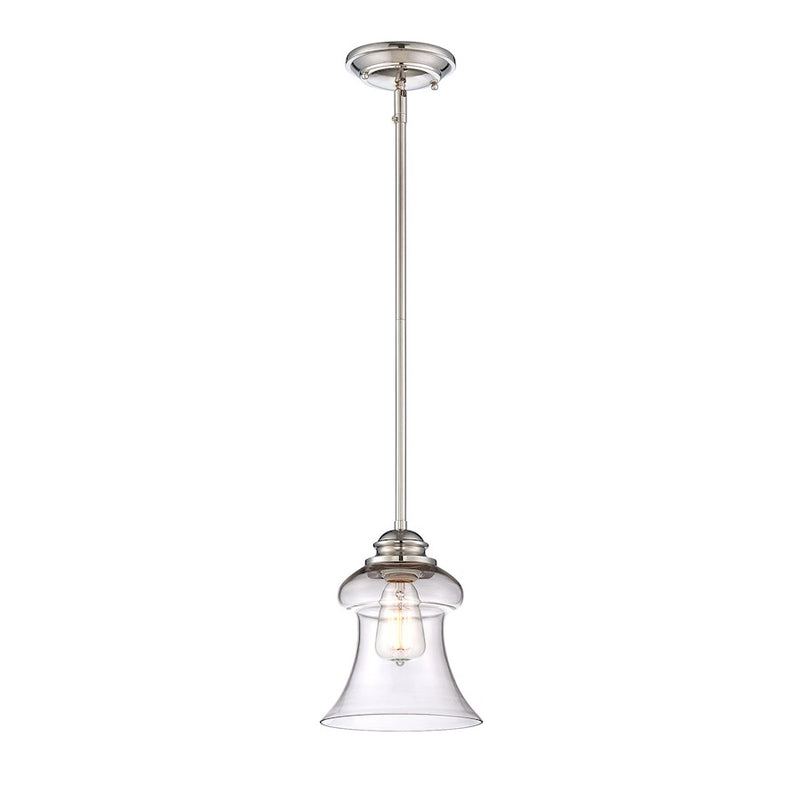 Savoy House Vintage 1-Light Mini-Pendant, Polished Nickel