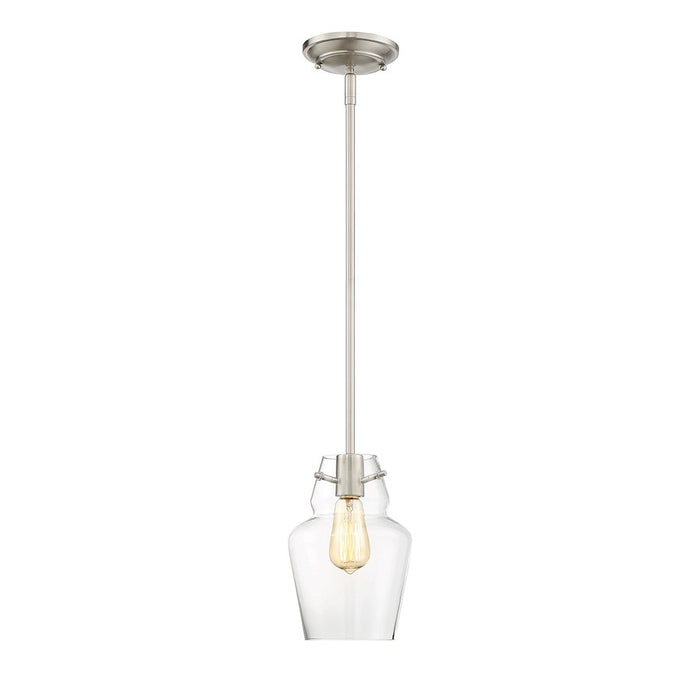 Savoy House Vintage 1-Light Mini-Pendant, Satin Nickel - 7-4134-1-SN