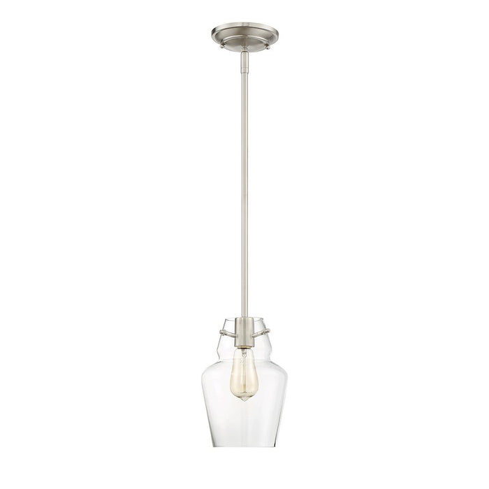 Savoy House Vintage 1-Light Mini-Pendant, Satin Nickel