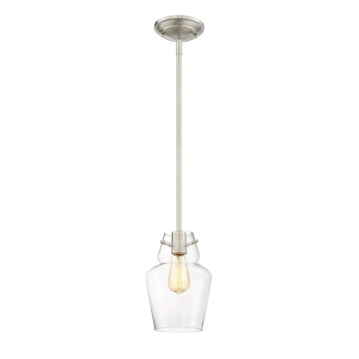 Savoy House Vintage 1-Light Mini-Pendant, Satin Nickel