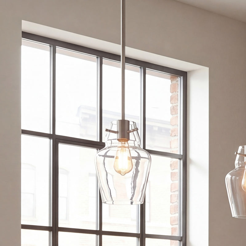 Savoy House Vintage 1-Light Mini-Pendant, Satin Nickel