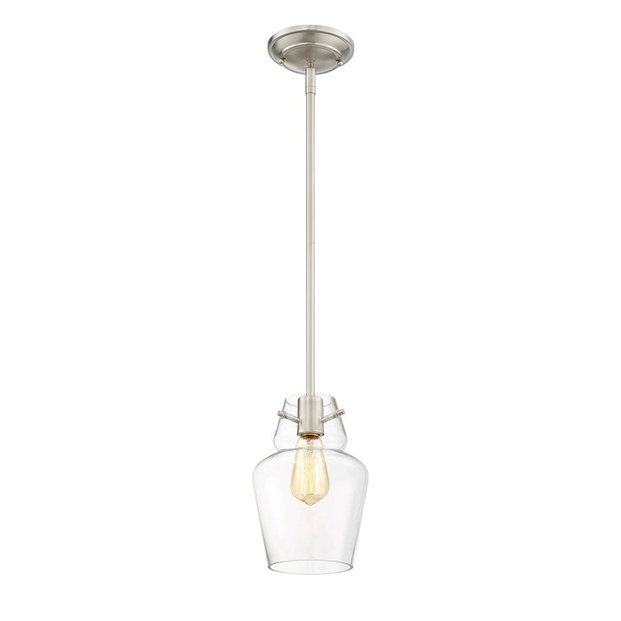 Savoy House Vintage 1-Light Mini-Pendant, Satin Nickel