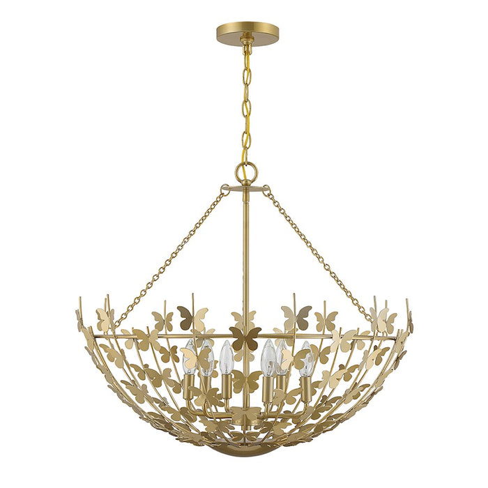 Savoy House Birch 6-Light Pendant, Burnished Brass