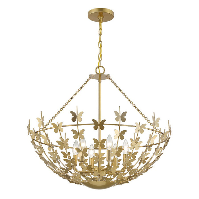 Savoy House Birch 6-Light Pendant, Burnished Brass