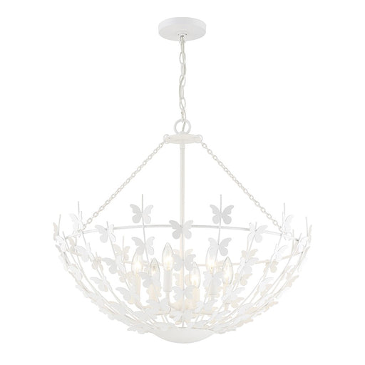 Savoy House Birch 6-Light Pendant, Bisque White