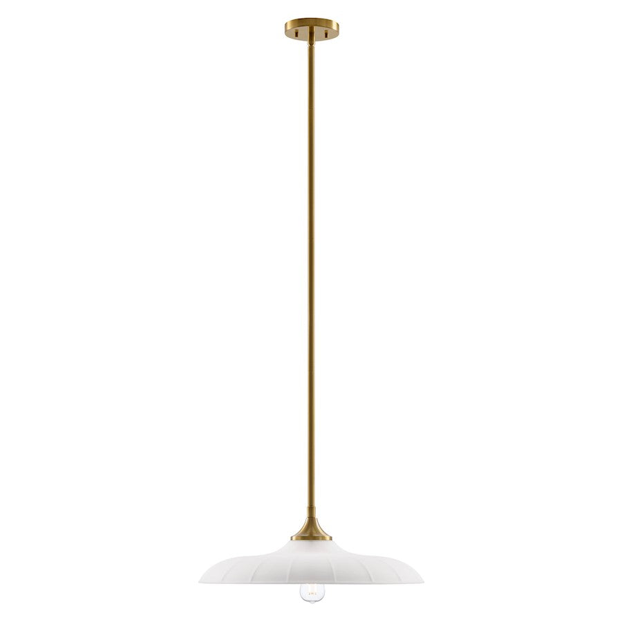 Savoy House Hadley 1 Light Pendant, Warm Brass/Opal - 7-4286-1-322