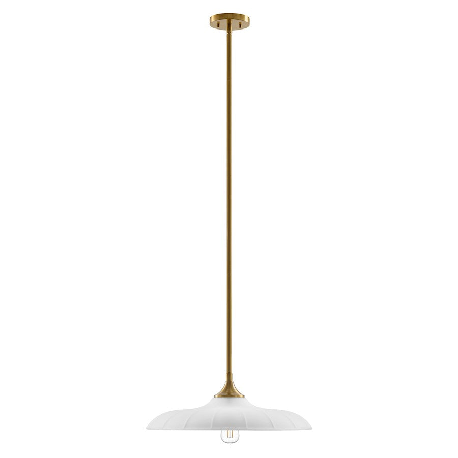 Savoy House Hadley 1 Light Pendant, Warm Brass/Opal