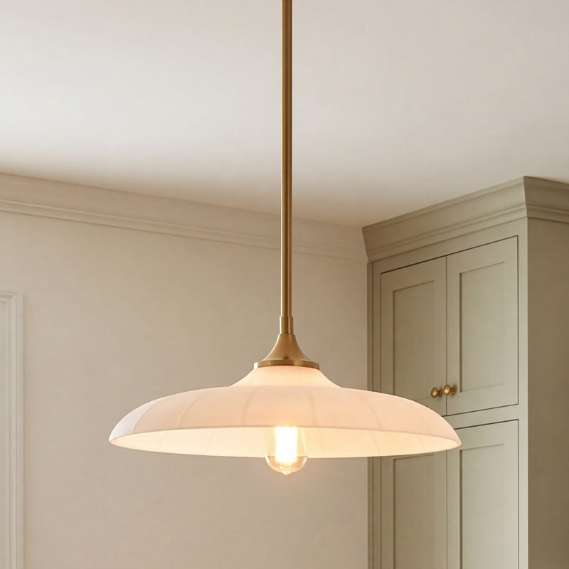 Savoy House Hadley 1 Light Pendant, Warm Brass/Opal