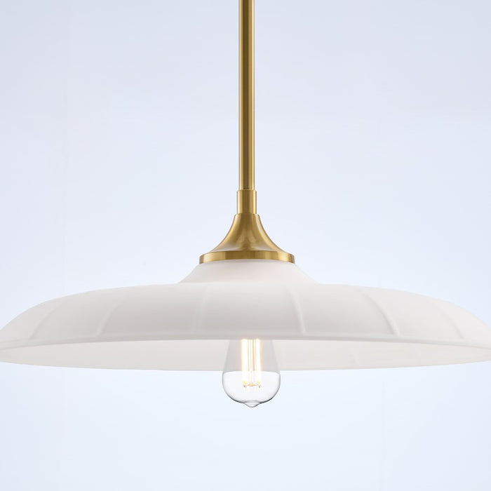 Savoy House Hadley 1 Light Pendant, Warm Brass/Opal
