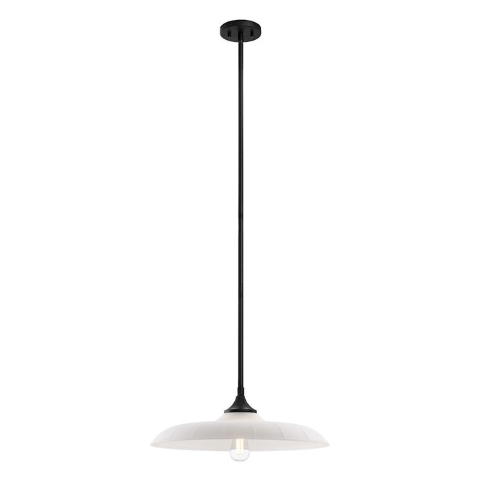 Savoy House Hadley 1 Light Pendant, Matte Black/Opal