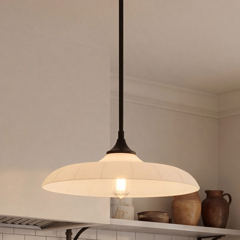 Savoy House Hadley 1 Light Pendant, Matte Black/Opal