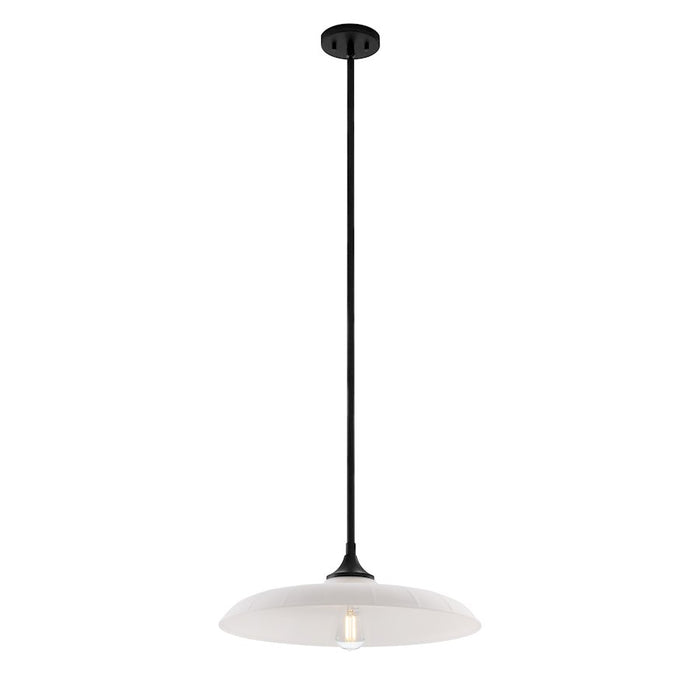 Savoy House Hadley 1 Light Pendant, Matte Black/Opal