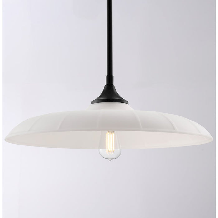 Savoy House Hadley 1 Light Pendant, Matte Black/Opal