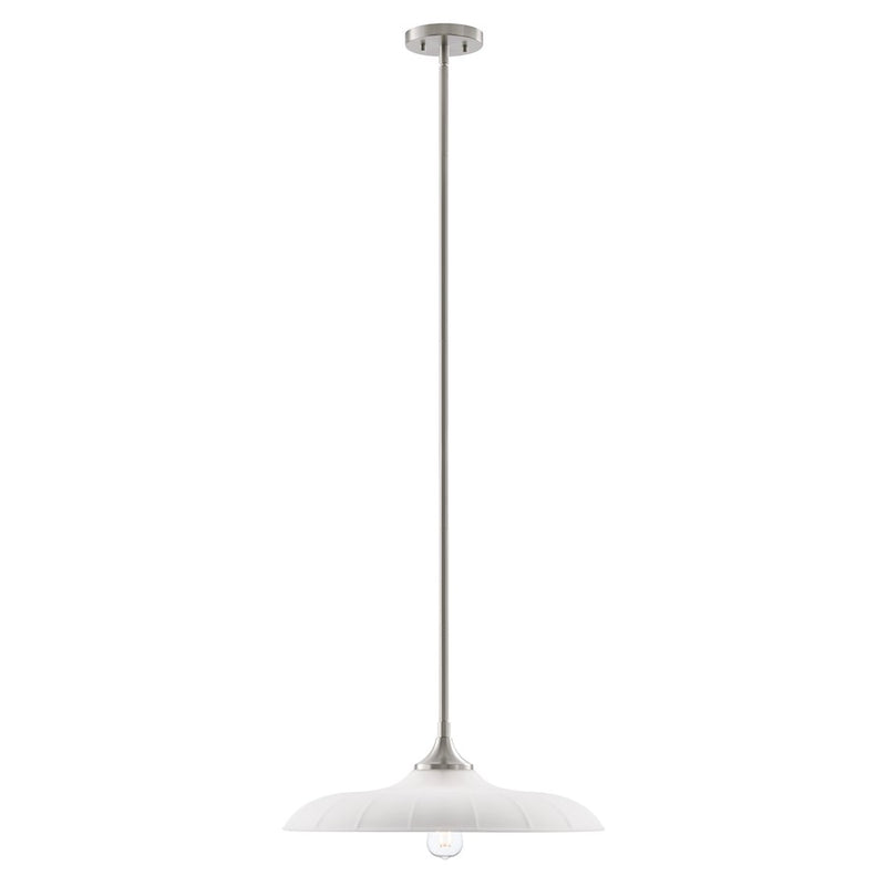 Savoy House Hadley 1 Light Pendant, Satin Nickel/Opal