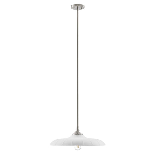 Savoy House Hadley 1 Light Pendant, Satin Nickel/Opal