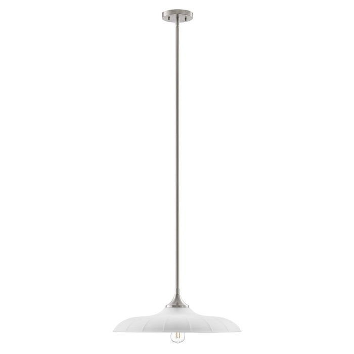 Savoy House Hadley 1 Light Pendant, Satin Nickel/Opal