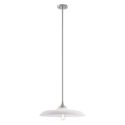 Savoy House Hadley 1 Light Pendant, Satin Nickel/Opal