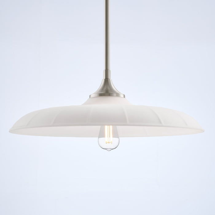 Savoy House Hadley 1 Light Pendant, Satin Nickel/Opal