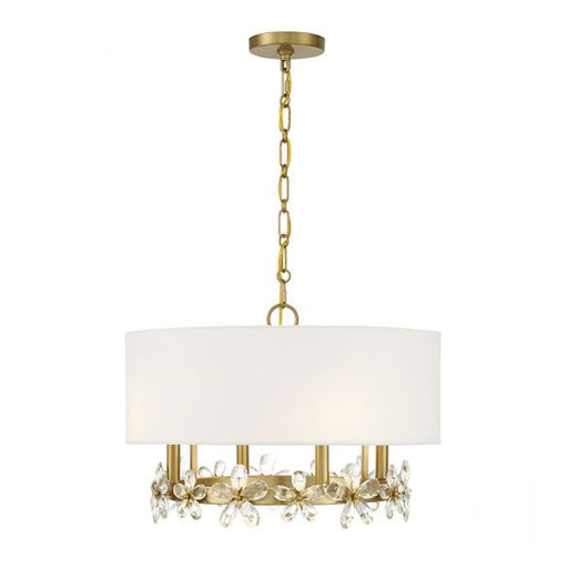 Savoy House Dahlia Pendant, Warm Brass