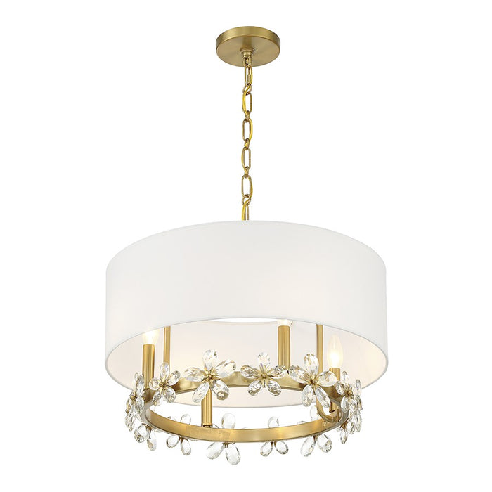 Savoy House Dahlia 4-Light Pendant, Warm Brass