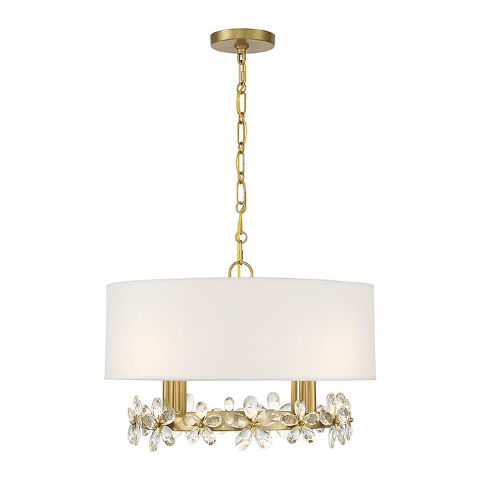 Savoy House Dahlia Pendant, Warm Brass