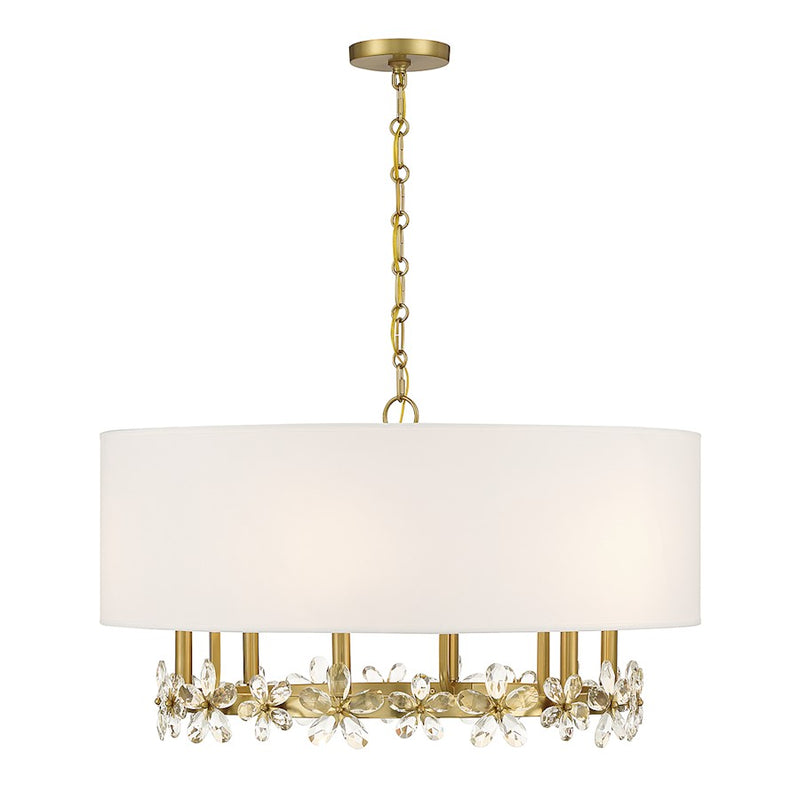 Savoy House Dahlia Pendant, Warm Brass