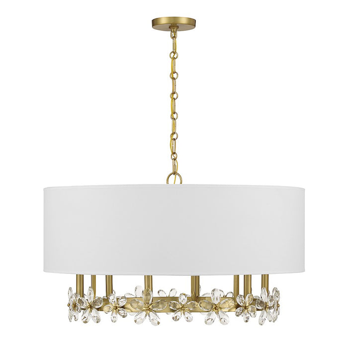 Savoy House Dahlia 6-Light Pendant, Warm Brass