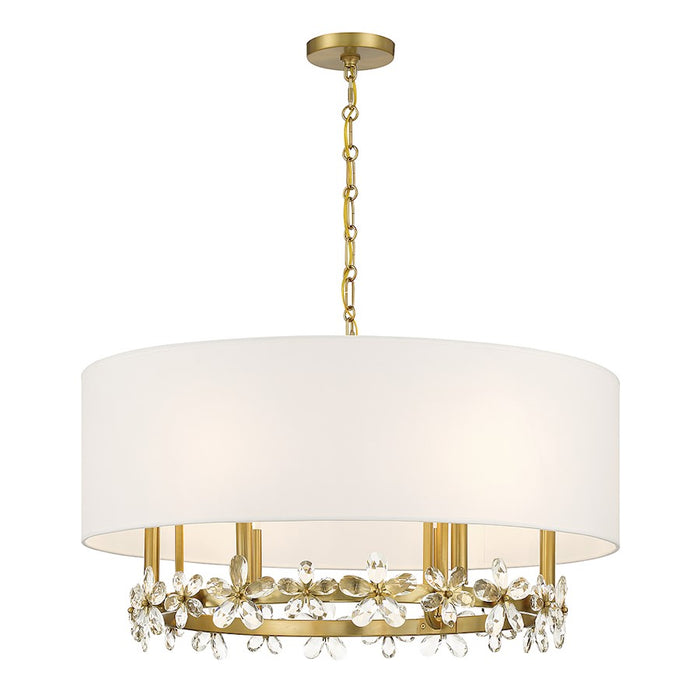 Savoy House Dahlia 6-Light Pendant, Warm Brass