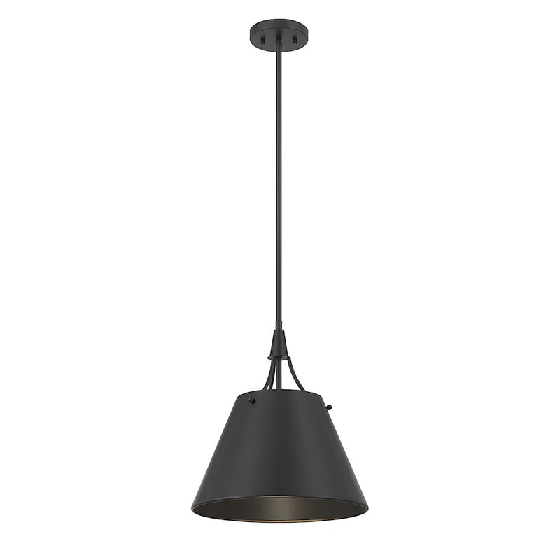 Savoy House Willis 1-Light Pendant, Matte Black