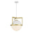 Savoy House Carlysle 1-Light Pendant, White/Warm Brass Accents