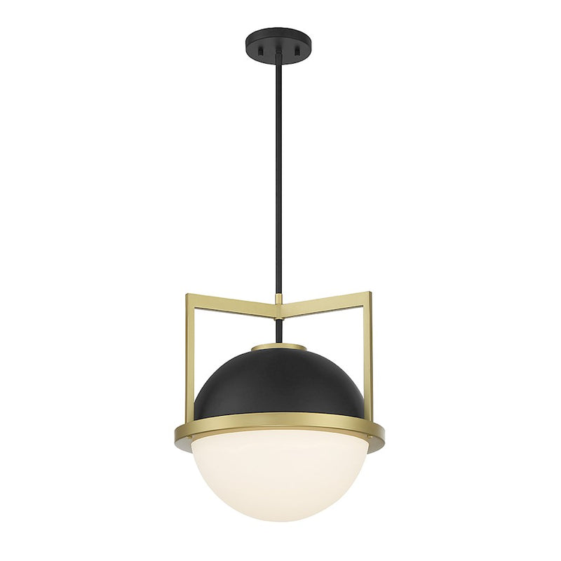 Savoy House Carlysle 1Lt Pendant, Black/Brass