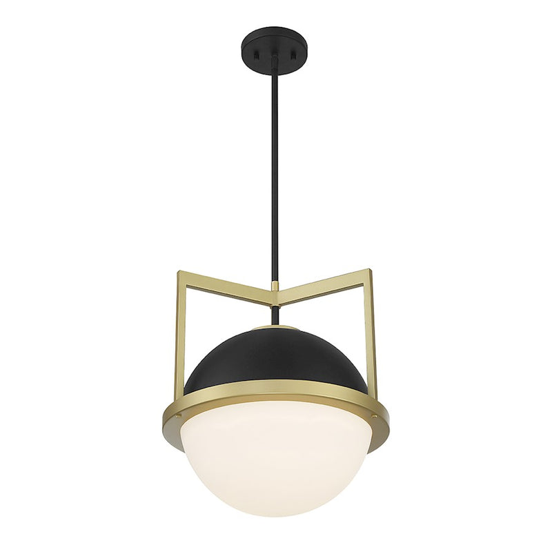 Savoy House Carlysle 1Lt Pendant, Black/Brass