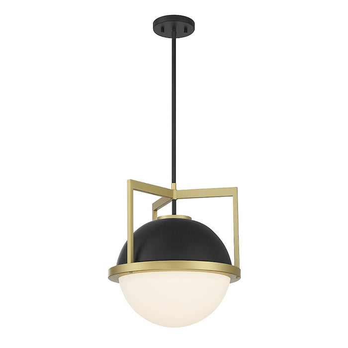 Savoy House Carlysle 1Lt Pendant, Black/Brass