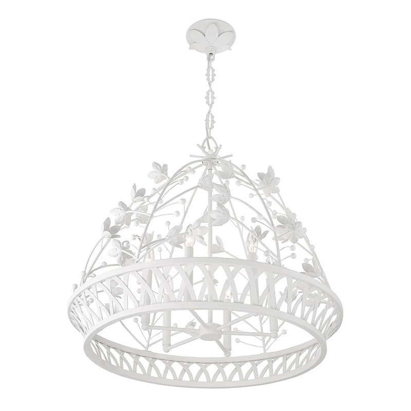 Savoy House Oakmont 6-Light Pendant, Bisque White