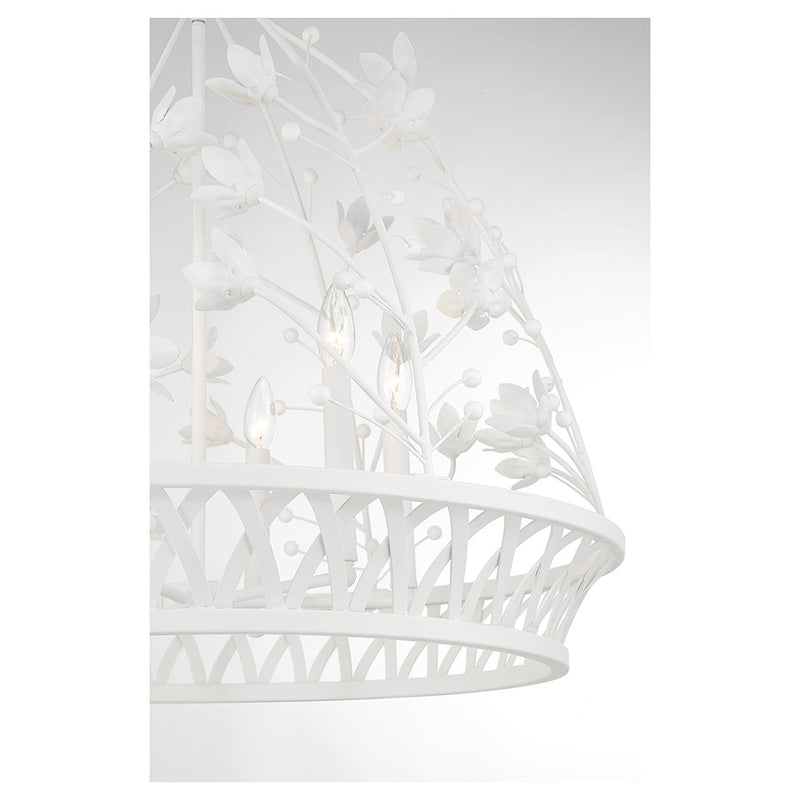 Savoy House Oakmont 6-Light Pendant, Bisque White