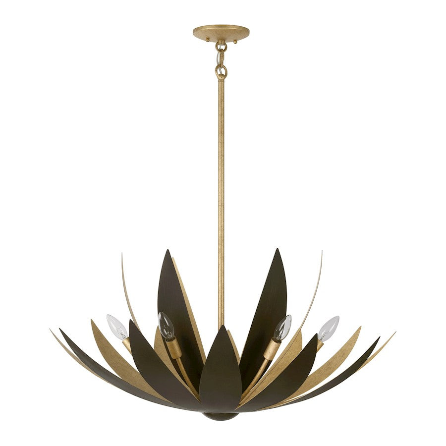 Savoy House Loto 6 Light Pendant, Centura and Burnished Gold