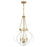 Savoy House Mercer 4 Light Pendant, White and Warm Brass