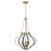 Savoy House Mercer 4 Light Pendant, Matte Black and Warm Brass - 7-4866-4-143