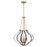 Savoy House Mercer 4 Light Pendant, Matte Black and Warm Brass