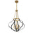 Savoy House Mercer 4 Light Pendant, Matte Black and Warm Brass