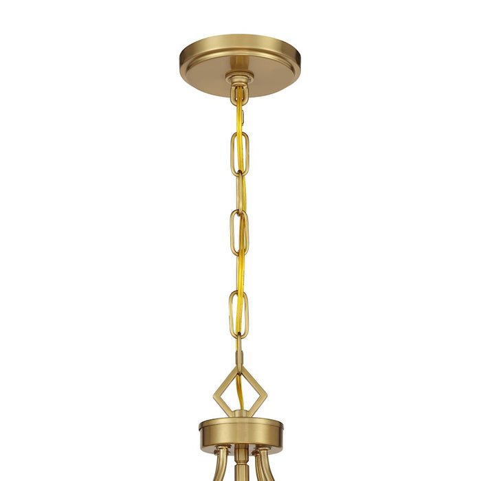 Savoy House Mercer 4 Light Pendant, Matte Black and Warm Brass