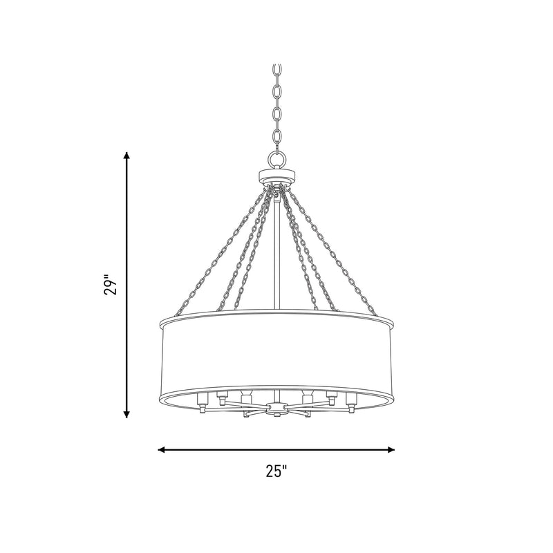 Savoy House Rochester 6-Light Pendant, Silver Patina